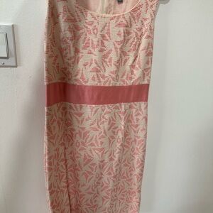 Ann Taylor Elegant Pink Patterned Dress
